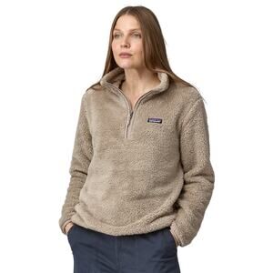 Patagonia Sweater Womens Medium Tan Los Gatos 1/4 Zip High Pile Fleece Outdoor